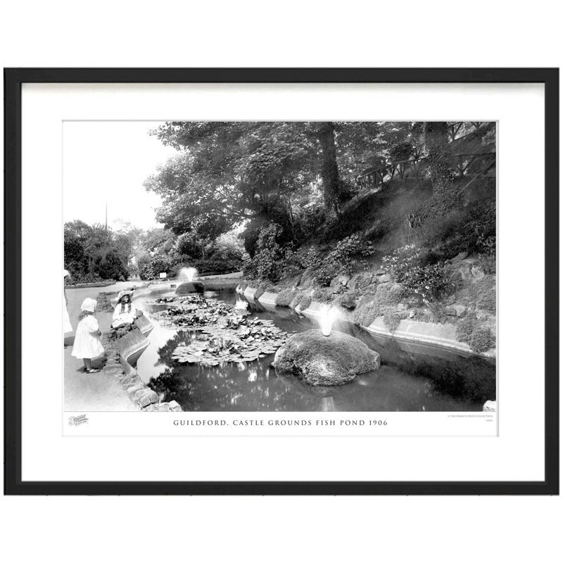Guildford, Castle Grounds Fish Pond 1906 by Francis Frith - Single Picture Frame Print, 28cm H x 36cm W x 2.3cm D