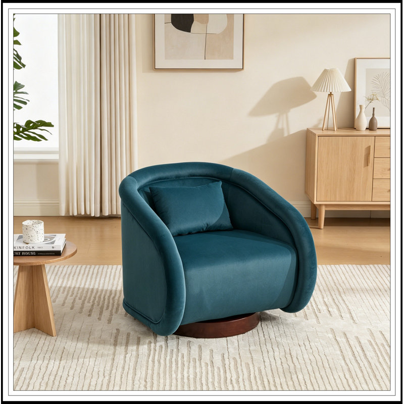 Fauteuil d'appoint pivotant avec assise rembourrée, Green