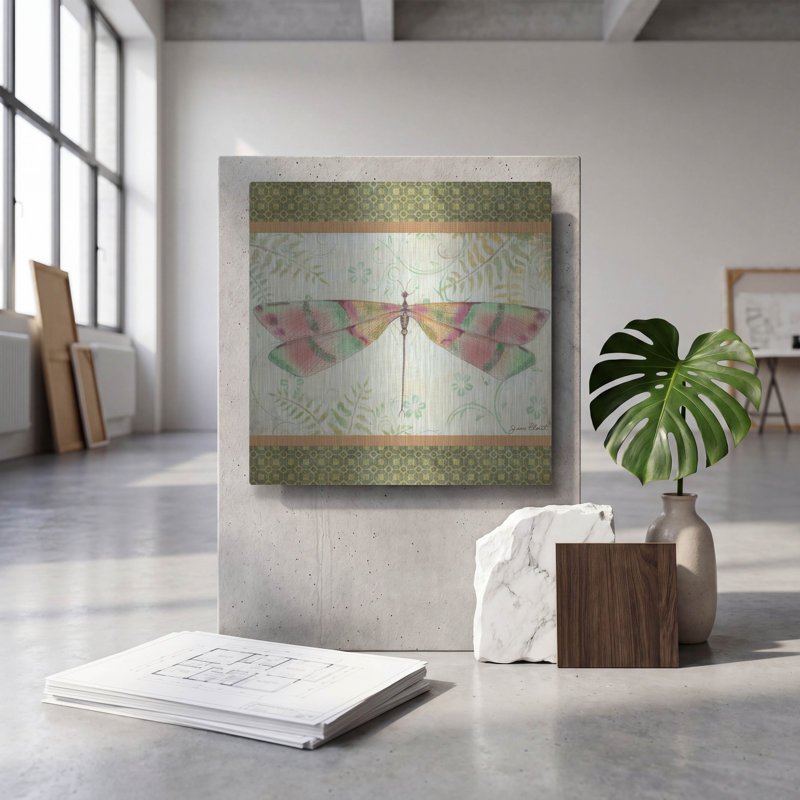 Art mural en métal luxueux «Lebellule-g» par Jean Plout, 12 po x 12 po, 12 po x 12 po
