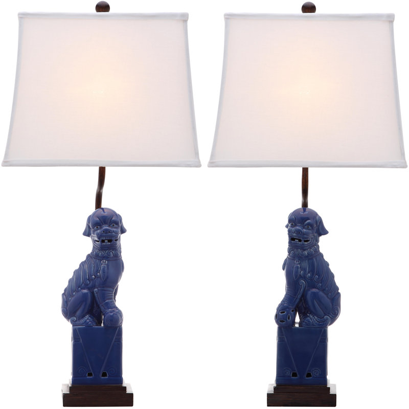 Mcchristian Ceramic Table Lamp, Navy