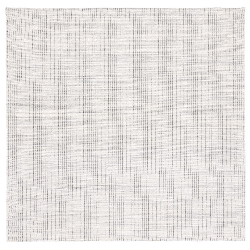 Tapis gris / beige en laine tissé à la main Hoxton, Carré 6 pi