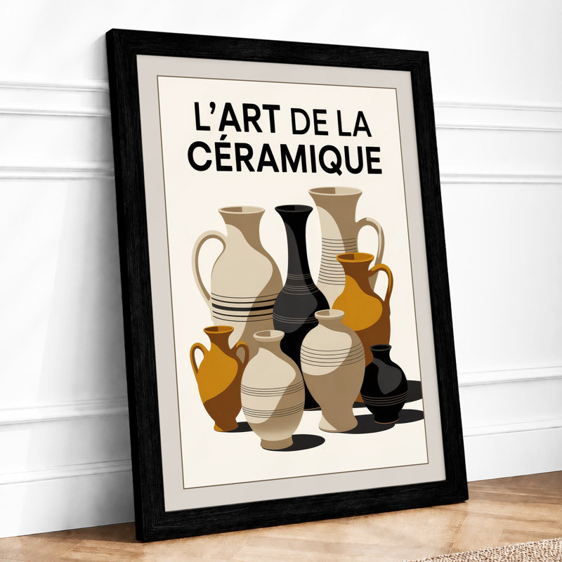 L'Art de la Céramique Modern - Framed Print, A4 - 29.7 x 21.0 cm, Black