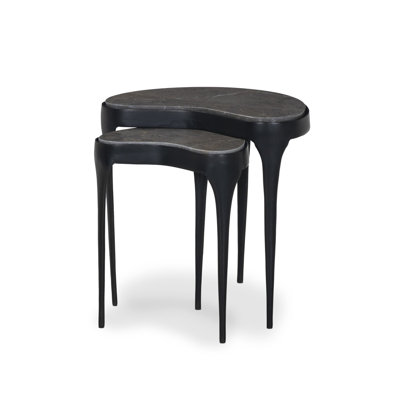 Shayla Nesting End Table-Warm Grey Marble
