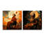 Femme sur fauteuil roulant - ensemble de 2 art mural en verre acrylique-779362939