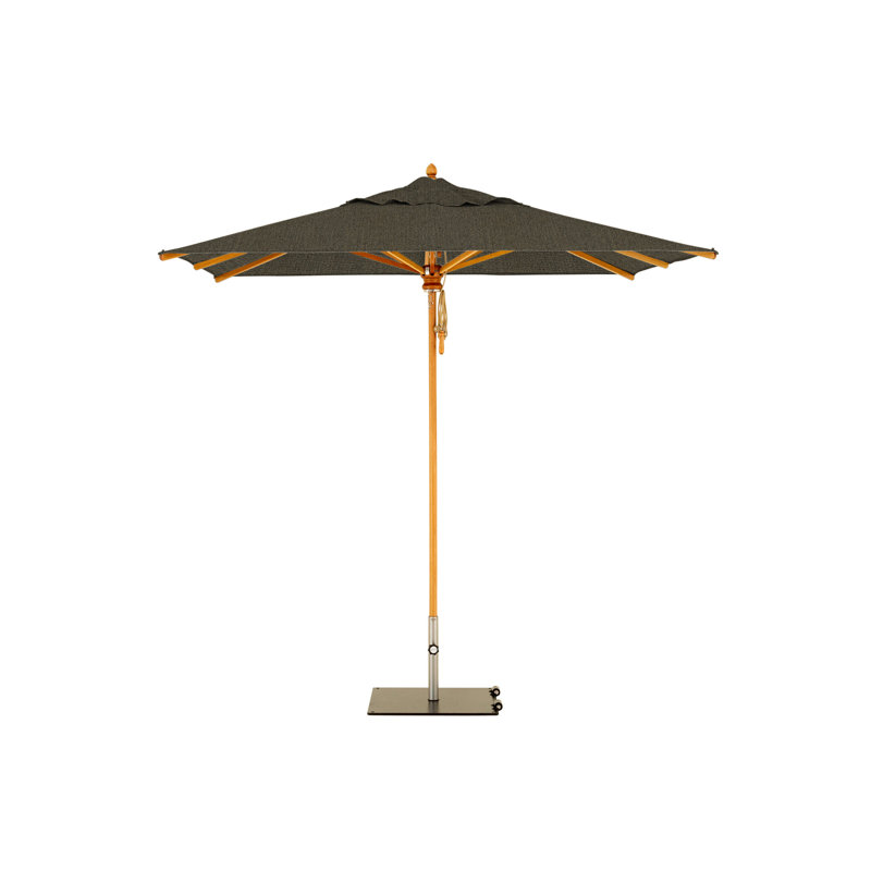 Safari 11.5' Square Umbrella, Mocha, 111.41" H x 137.79" W x 137.79" D, Square Metal Base with Wheels