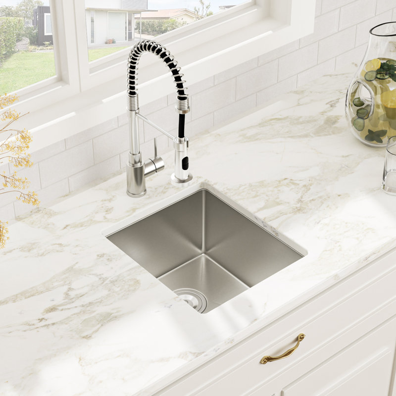 15" L x 17" W Undermount Bar Sink Bar Prep Sink 16 Gauge Stainless Steel Single Bowl Kitchen Sink