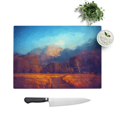 Glass Mountain Path in Abstract Chopping Board