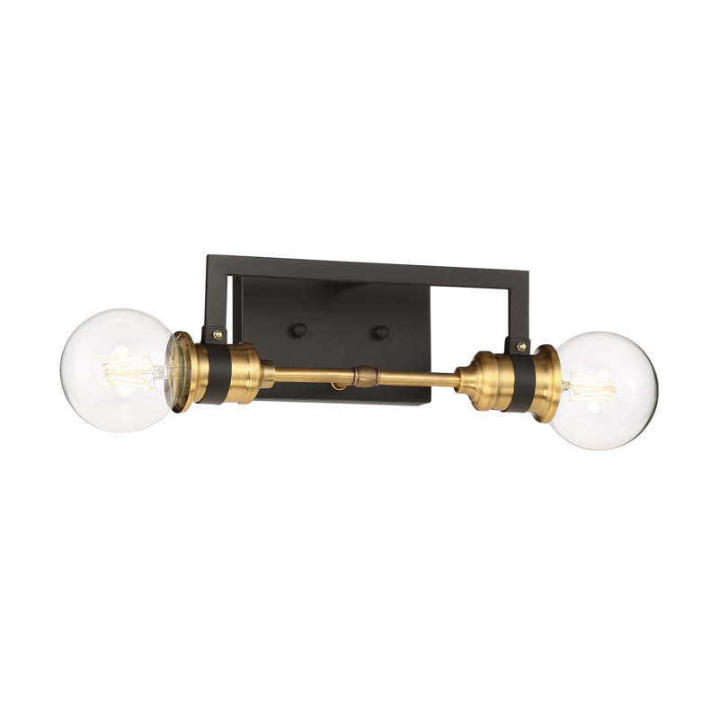 Éclairage pour salle de bain 2 lumières à intensité variable en laiton chaud / noir Tommie