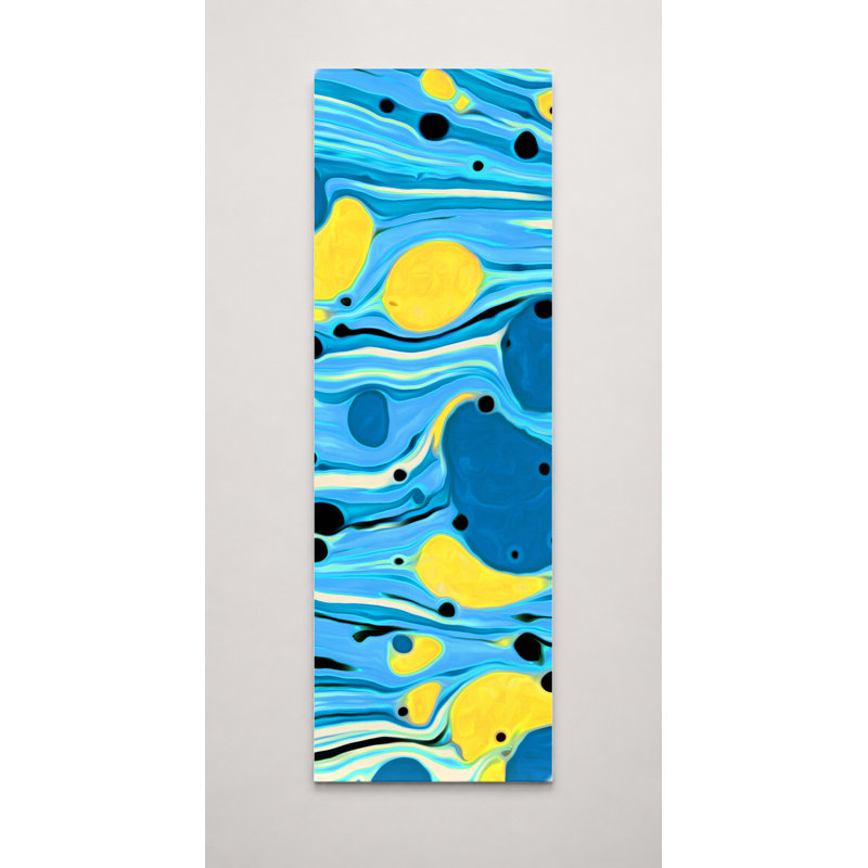 «Blue and Yellow Abstract», art mural sur toile, 12" W x 36" H