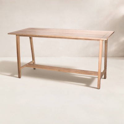 Knightly 85'' Teak Outdoor Bar Table