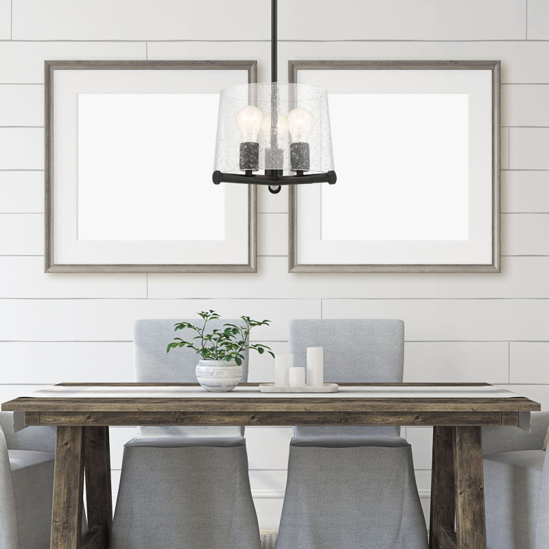 Luminaire tambour suspendu 3 lumières lanterne Novick