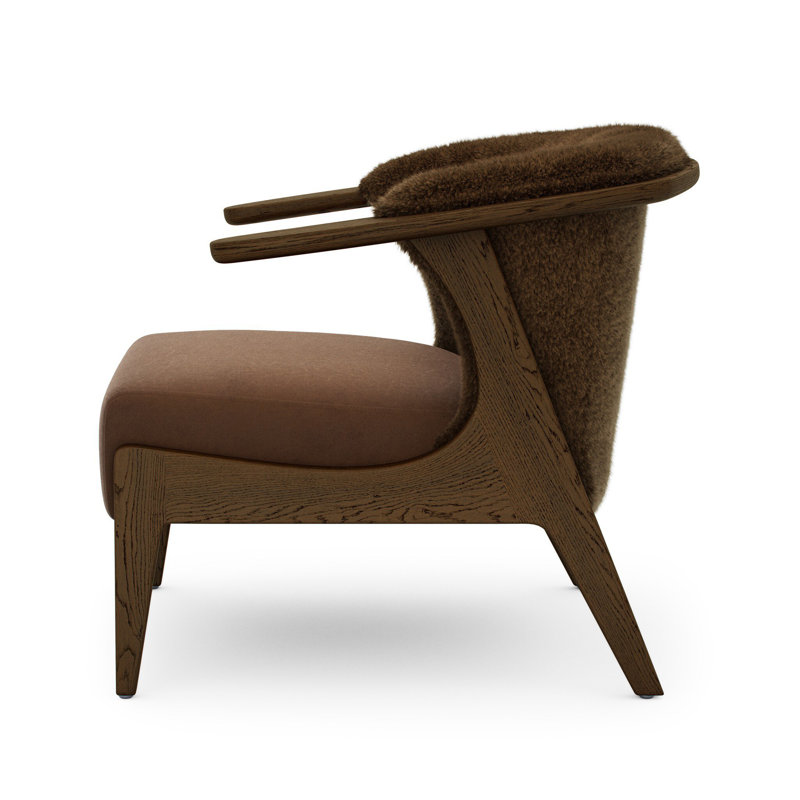 Fabian Chair-Cream Shearling, Ochre Shearling, Fawn Oak
