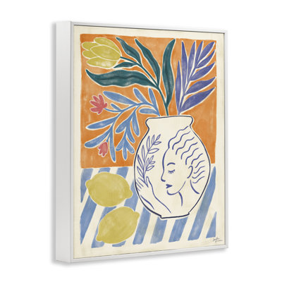 Cyprus & Lemons Still Life Framed Giclee Art, Design By Janelle Penner