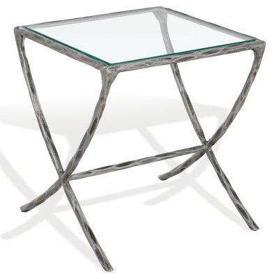 Evelynn Glass Top End Table