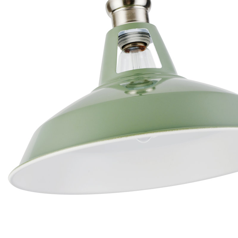 Gollenberg 1-Light Modern Dimmable Single Pendant Light in Matte Green with Metal Shade, Green