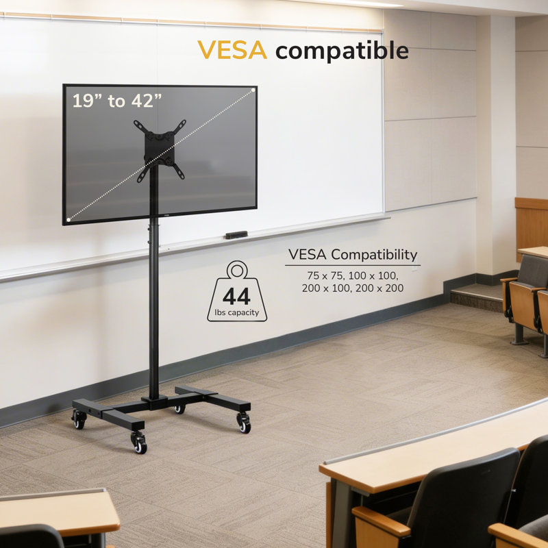 Mount-It! Adjustable Mobile TV Stand for 19" to 42" TVs