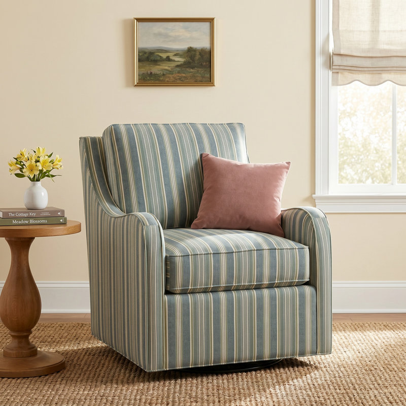 Koko Upholstered Down Filled Swivel Armchair, Kensington Traditional; 0611-66