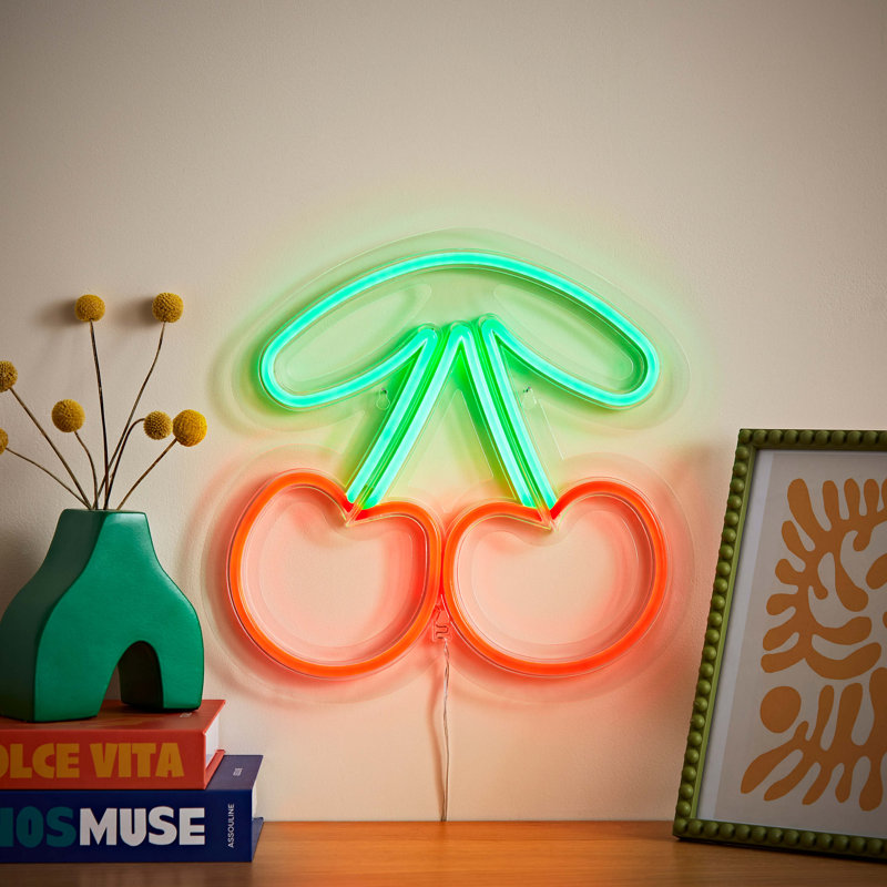 Neon Sign Cherries Style Novelty Wall Light
