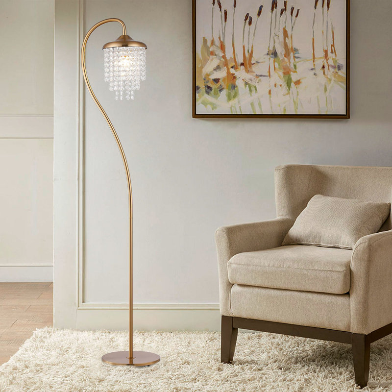 Lampe sur pied moderne en cristal doré 1 lumière Lusteria