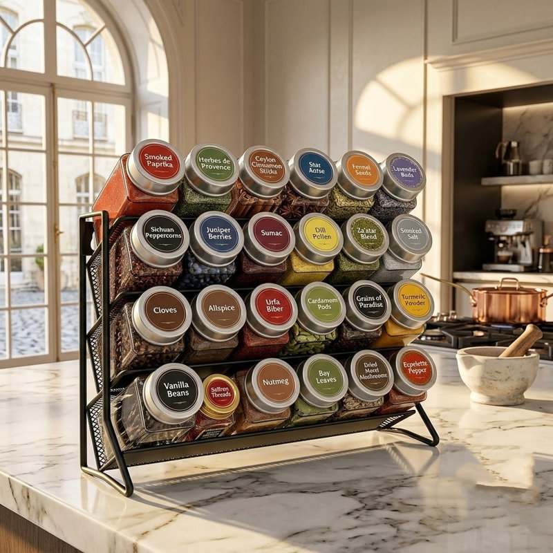 Freestanding Stainless Steel Spice Rack