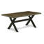 Ensemble de table de salle à manger 5 pièces moderne comprenant une table rectangulaire en bois avec pieds en X et 4 chaises rembourrées en tissu bleu, noir brossé-1731266240-1647215908-1647215961