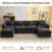 Chenille Upholstered Sectional Sofa Couch with Ottoman-1231941014-1219246343