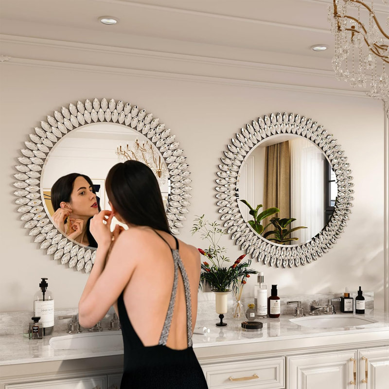 Miroir bijou pour mur, 32 po x 32 po