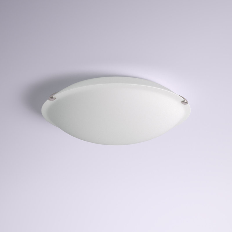 Gaiana Glass Flush Mount, Satin Nickel, White