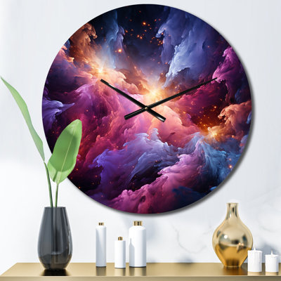 Horloge murale abstraite dorée