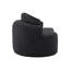 Canapé compact en chenille noir à deux places, style rétro pour petits espaces