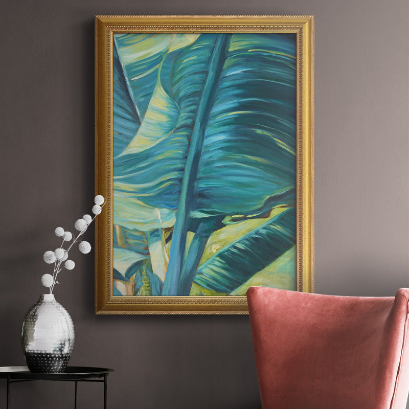 «Green Banana Duo II», toile encadrée de qualité supérieure - prête à être accrochée, H 20 po x l 16 po x P 2,5 po