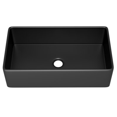 Évier de cuisine en argile réfractaire à tablier simple L 36 po x l 20 po avec crépine et grille inférieure