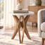 Table d'appoint ronde de 23,25 po de hauteur avec pieds en bois massif-627913966