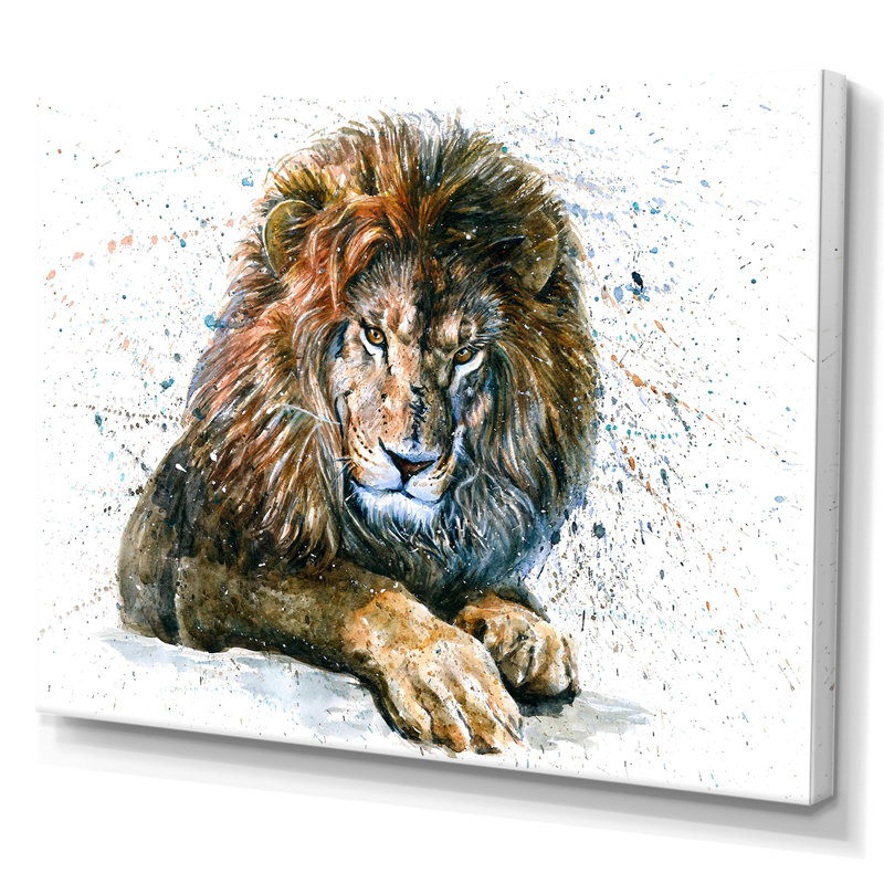 Lion, animaux sauvages, reproduction sur toile, H 24 po x l 36 po x P 1 po, Toile tendue