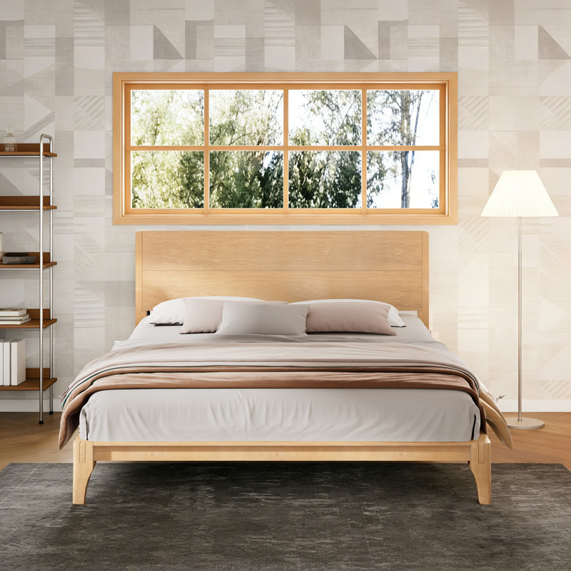 Bamboo Platform Bed with Tall Headboard and Footboard, Eco-Friendly Bed Frame with High Clearance and Underbed Storage, Weight Capacity 800 lbs, No Box Spring Needed, Natural, Queen