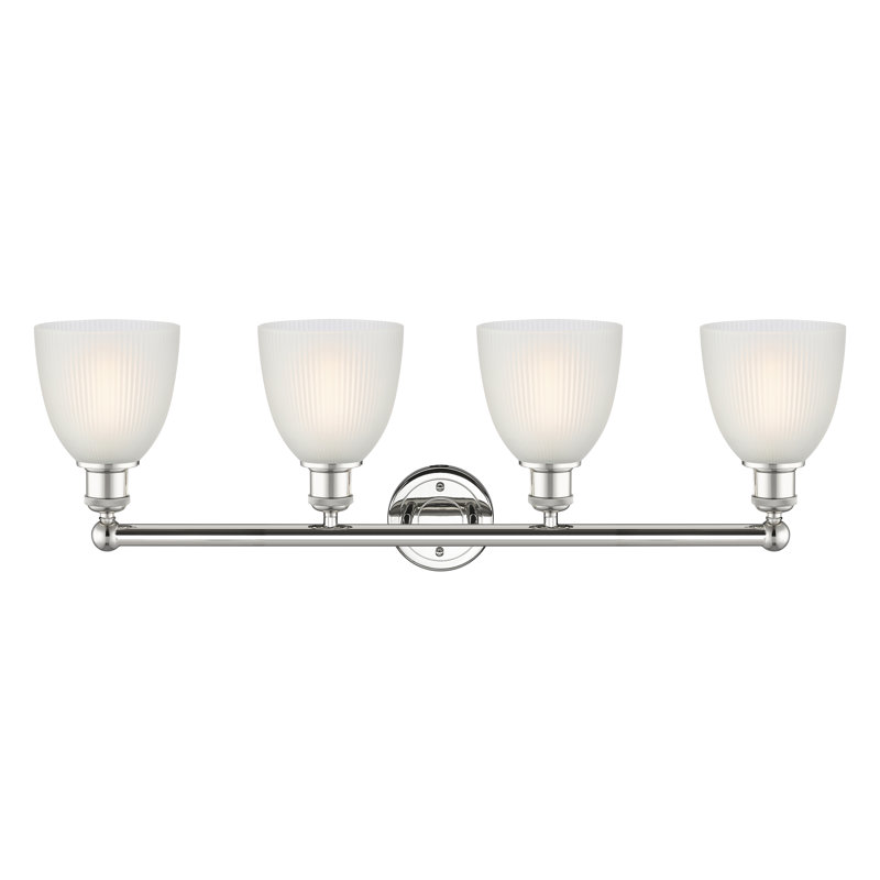 Éclairage pour meuble-lavabo 4 lumières 33 pouces Philomene, Blanc, Nickel poli