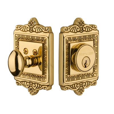 Nostalgic Warehouse Egg & Dart Plate Single Cylinder Deadbolt