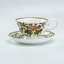 Tasse à thé et soucoupe Daylily White Mint Bone China, ensemble de 2
