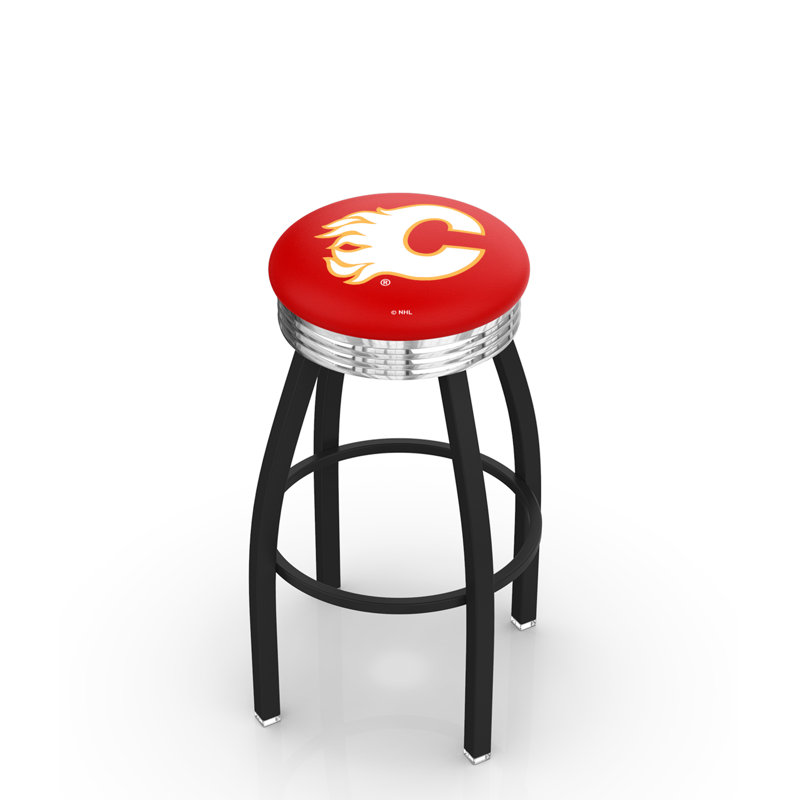 Tabouret tournant 30" avec coussin nhl, Flames de Calgary, Tabouret de bar d'une hauteur de siège de 30 po