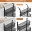 White Over Door Storage Organiser | Metal Hanging Door Caddy with 5 Adjustable Baskets & Coat Hooks | Behind Door Storage for Bedroom, Wardrobe, Bathroom, Pantry & Kitchen Cabinets