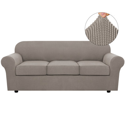 Housse pour fauteuil lavable à la machine Housse pour fauteuil en jacquard tricoté à carreaux
