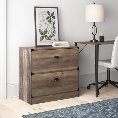 Wycombe 31'' Wide 2 Drawer Wood Grain Farmhouse Lateral File Cabinet in Rustic Oak