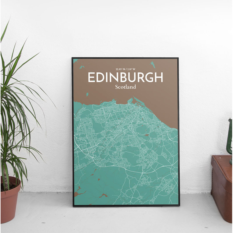 Edinburgh City Map - No Frame Print, 43.2cm H x 27.9cm W x 0.1cm D