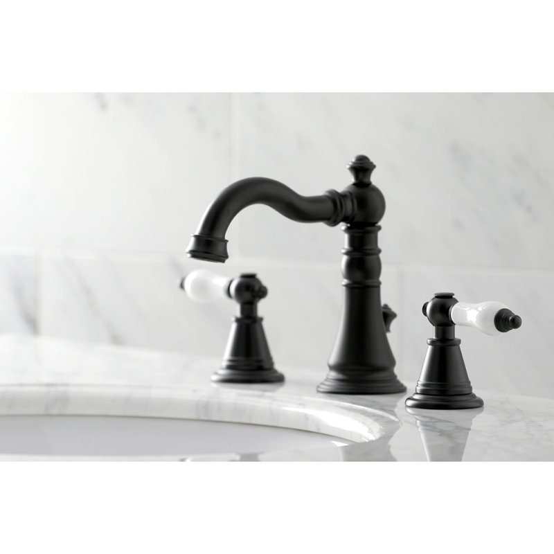 Robinet de salle de bain espacé Kingston, Noir mat