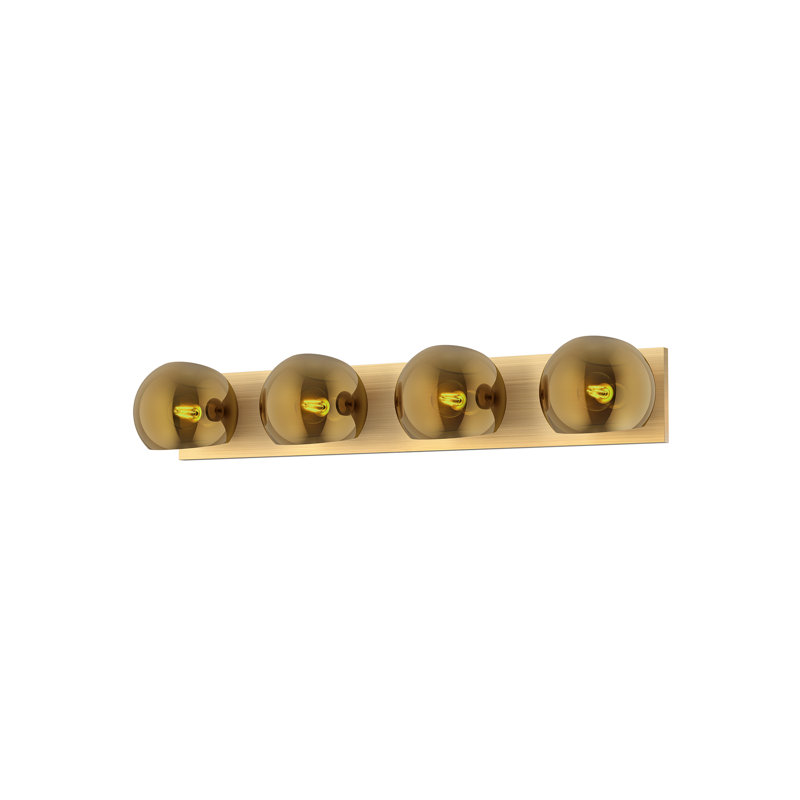 Willow Dimmable Brushed Gold 31" Bath Bar with Copper Shade