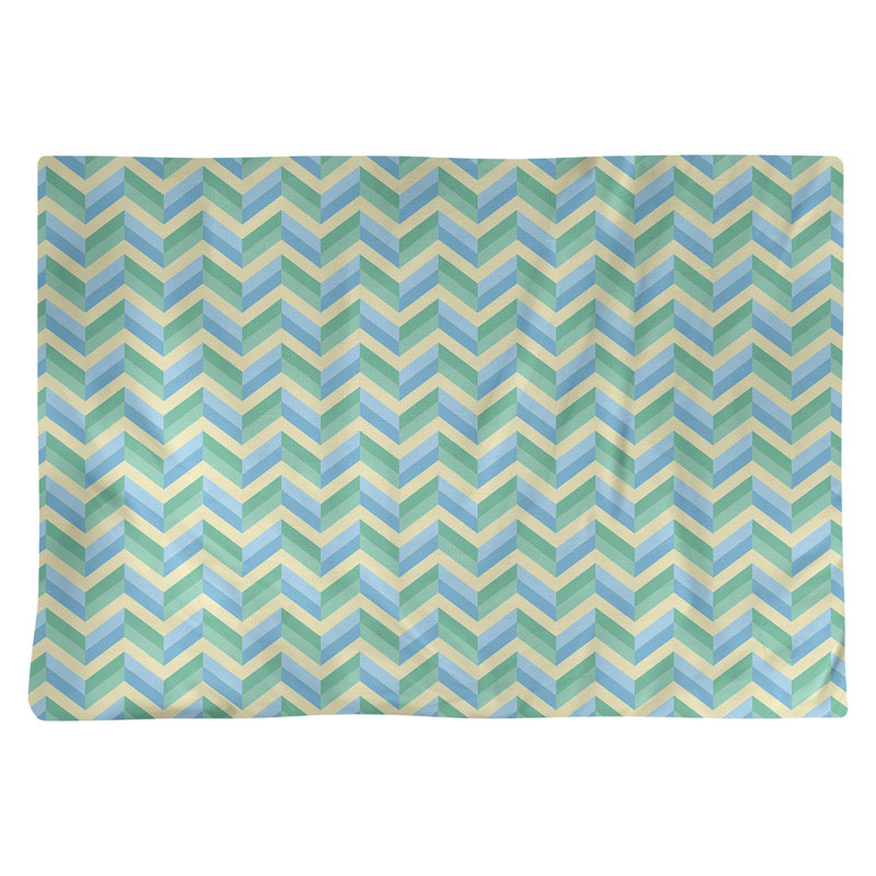 Napperon en coton 18 po chevrons, Jaune/Vert/Bleu