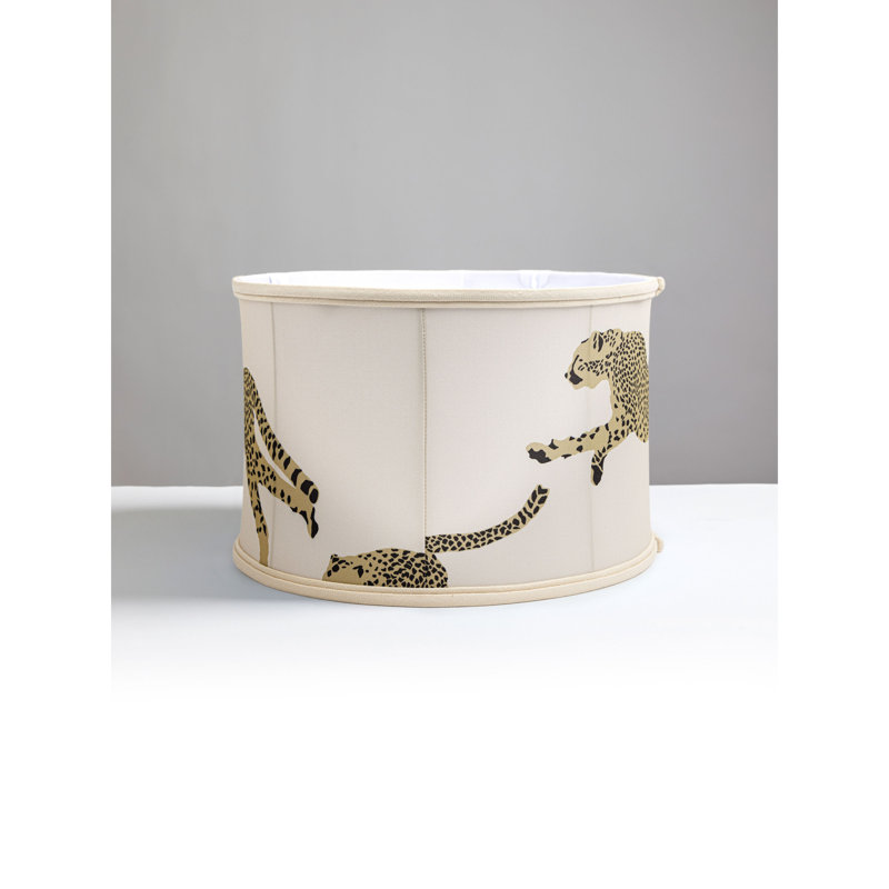 Leaping Cheetah Drum Lamp Shade, Dune