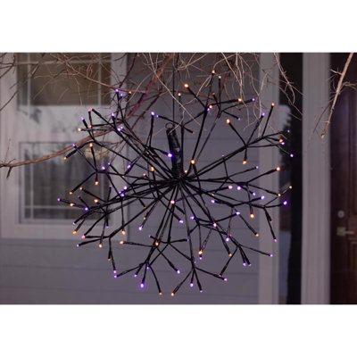  Orange/Purple 20 in. LED Prelit Shimmering Sphere Halloween Decor