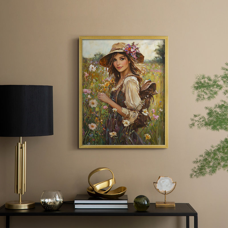 Reproduction encadrée WOMEN Series CCL XXXV - bois massif, H 30 po x l 24 po, Doré