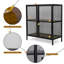 Buffet de cuisine moderne avec portes et tablettes en filet, armoire à vin et console
